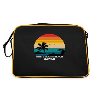 White Plains Beach Hawaii gift - Retro Bag - black/gold - Back