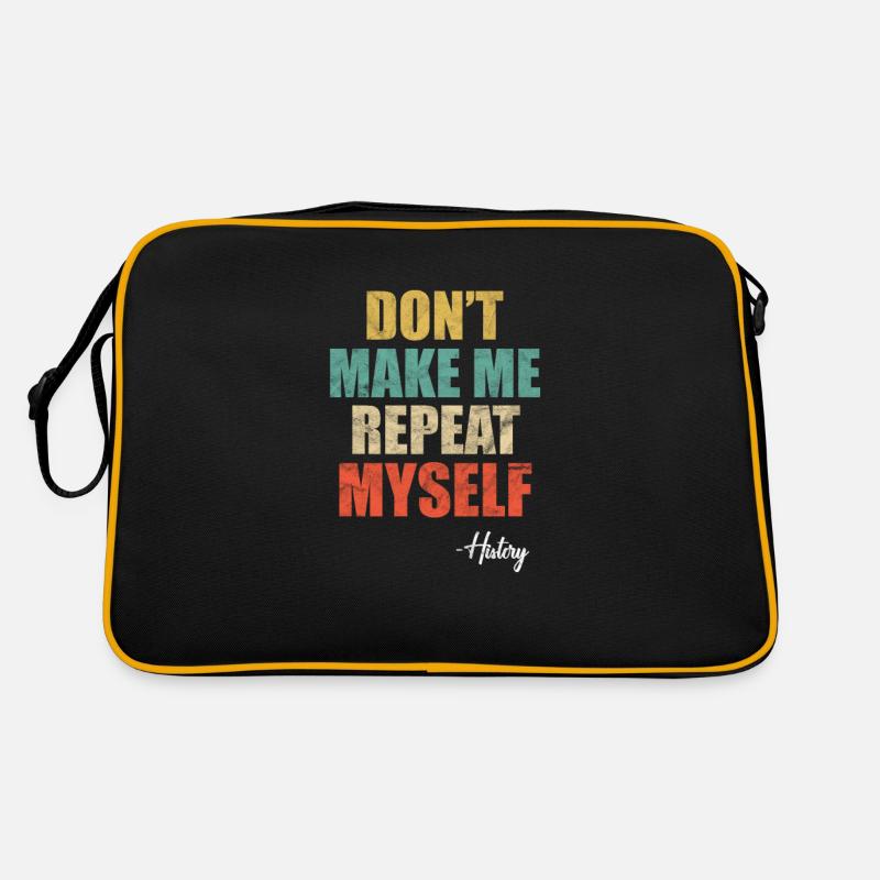 Geschichte Lehrer Geschichtslehrer Historie - Retro Tasche - Schwarz/Gold