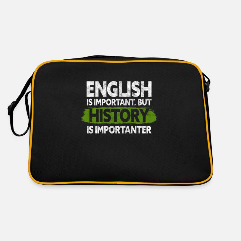 Geschichte Lehrer Geschichtslehrer Historie - Retro Tasche - Schwarz/Gold