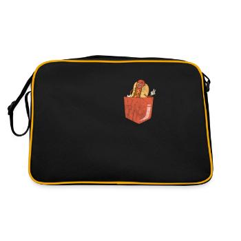 Hot Dog Sausage Fast Food Hot dog Food Gift - Retro Bag - black/gold - Back