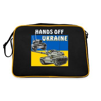HANDS OFF UKRAINE - Retro Tasche - Schwarz/Gold - Hinten