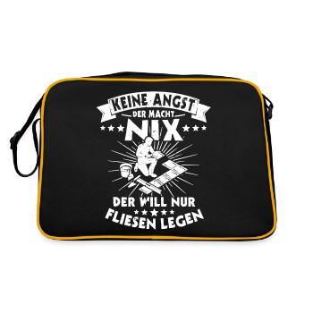 Fliesenleger Plattenleger Fliesen - Retro Tasche - Schwarz/Gold - Hinten