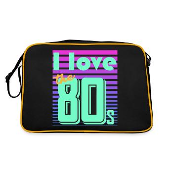 neon retro - Retro Tasche - Schwarz/Gold - Hinten