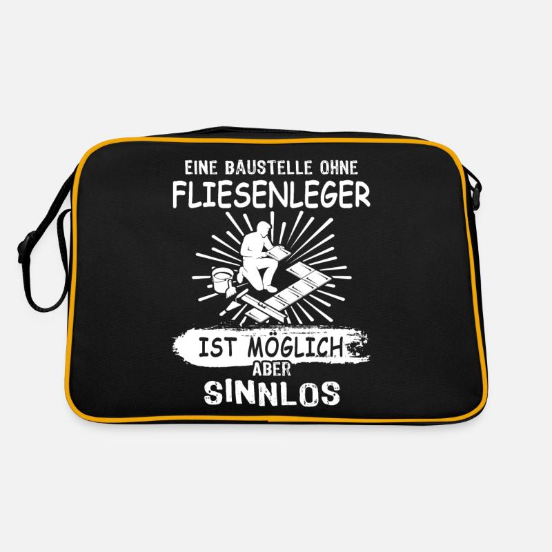 Fliesenleger Fliesen Legen Retro Tasche