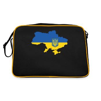 Ukraine - Retro Tasche - Schwarz/Gold - Hinten