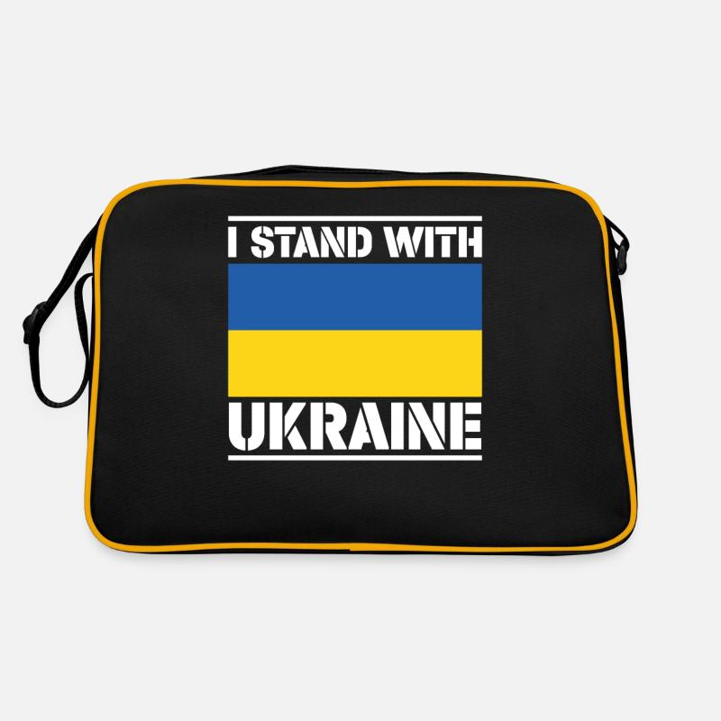 Ich bin auf der Seite der Ukraine Ich stehe zur Ukraine Retro Tasche