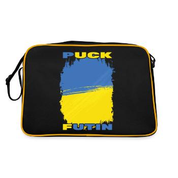 Puck Futin - Ukraine Ukrajina - Free Ukraine - Retro Tasche - Schwarz/Gold - Hinten