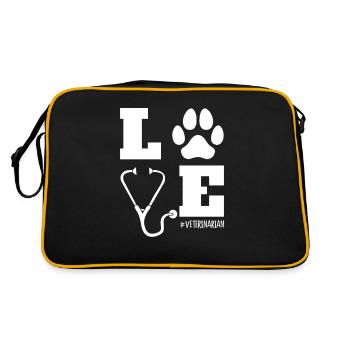 LOVE Vétérinaire Amoureux des Animaux Vétérinaire - Sac Retro - noir/or - Dos