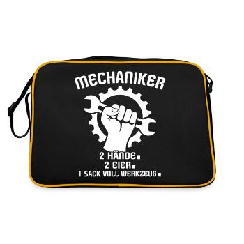 Mechaniker Industriemechaniker KFZ Mechaniker - Retro Tasche - Schwarz/Gold - Hinten