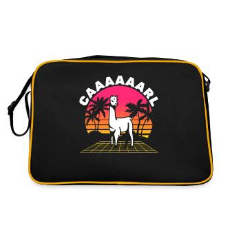 Carl Lama with Hat - Funny Retro Wave Saying - Retro Bag - black/gold - Back