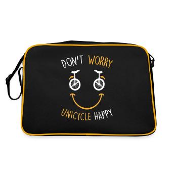 Ne vous inquiétez pas Unicycle Happy - Einrad - Sac Retro - noir/or - Dos