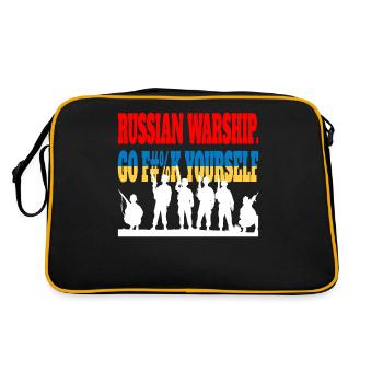 Navire de guerre russe... Va te faire foutre - Sac Retro - noir/or - Dos