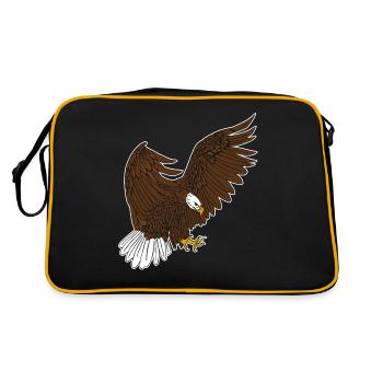 Weisskopfseeadler - Retro Tasche - Schwarz/Gold - Hinten