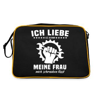 Mechaniker Industriemechaniker KFZ Mechaniker - Retro Tasche - Schwarz/Gold - Hinten
