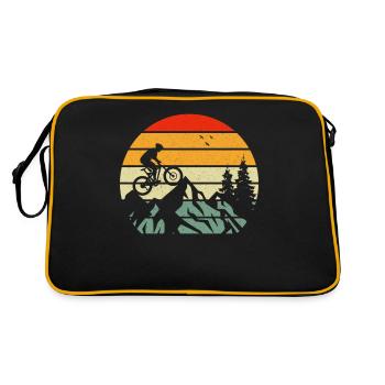 Coucher De Soleil Vintage Idée Cadeau Vtt - Sac Retro - noir/or - Dos