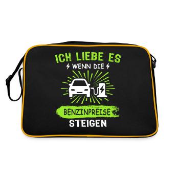 Eauto Elektroauto E-Auto - Retro Tasche - Schwarz/Gold - Hinten