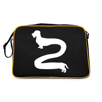 Teckel à poil rugueux long teckel - Sac Retro - noir/or - Dos