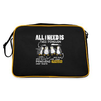 Pinguin - Retro Tasche - Schwarz/Gold - Hinten
