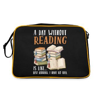 A day without reading is like Gift - Retro Bag - black/gold - Back