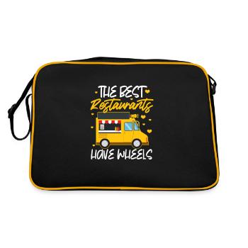 Food Truck Fast Food Streetfood Burger Cadeau - Sac Retro - noir/or - Dos