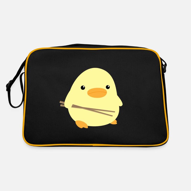 Duck with Chop Sticks - Duck with Chopstick Meme Retro Bag
