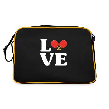 Ping-Pong Table Tennis Ping Pong Ping Pong Gift - Retro Bag - black/gold - Back