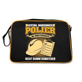 Polier Baustellenleiter Bauleiter - Retro Tasche - Schwarz/Gold - Hinten