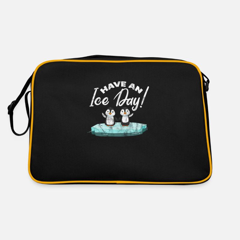 Pinguin - Retro Tasche - Schwarz/Gold