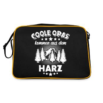 Harzer Opa Harz Grossvater - Retro Tasche - Schwarz/Gold - Hinten
