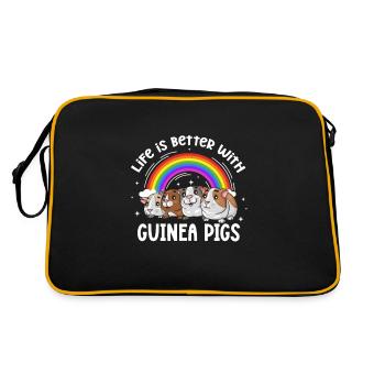 Cochon d’Inde Pet Guinea Pig Cadeau - Sac Retro - noir/or - Dos