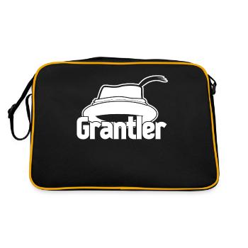 Grantler Opa Hut Grantln Granteln - Retro Tasche - Schwarz/Gold - Hinten