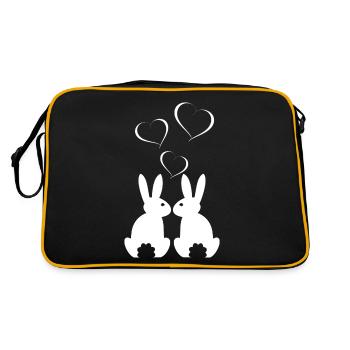 Coeur Lapin Lapin Motif Dames Cadeau - Sac Retro - noir/or - Dos