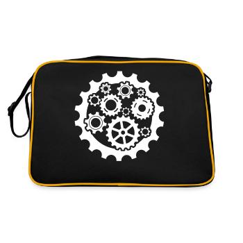 Mechaniker Handwerker Mechanik Automechaniker - Retro Tasche - Schwarz/Gold - Hinten
