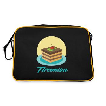 Tiramisu Dessert - Retro Tasche - Schwarz/Gold - Hinten