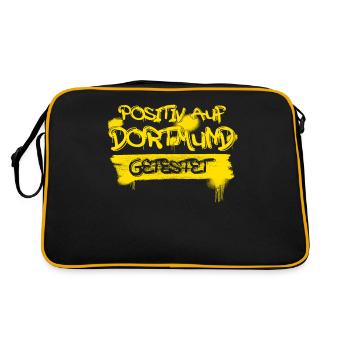 Dortmund Spruch Dortmunder - Retro Tasche - Schwarz/Gold - Hinten