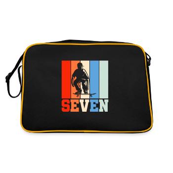 Skateboard 7th birthday - Retro Bag - black/gold - Back