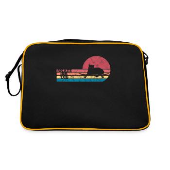 Skateboard Cat Skater Skate Skate Cadeau - Sac Retro - noir/or - Dos
