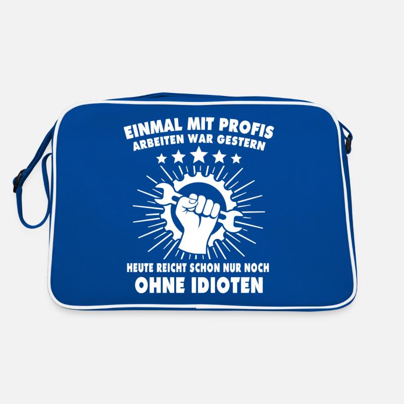 Einmal Mit Profis Arbeiten Handwerker Retro Tasche