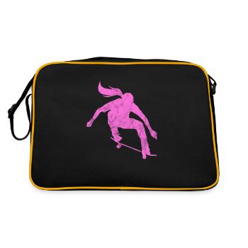 Skateboard Skater Fille Skate Skate Cadeau - Sac Retro - noir/or - Dos