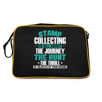 Stamp Collecting it's all about the Journey - Retro Bag - black/gold - Back