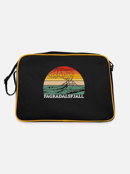 Fagradalsfjall - Retro Tasche - Schwarz/Gold