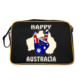 HAPPY AUSTRALIA - Retro Bag - black/gold - Back