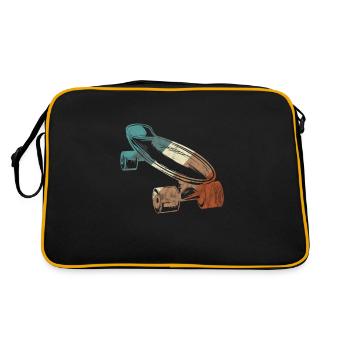Skateboard Longboard Skater Skate Skate Cadeau - Sac Retro - noir/or - Dos