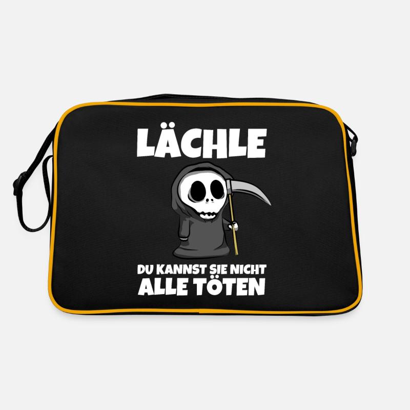 Lächle du kannst sie nicht alle töten - Sensenmann Retro Tasche