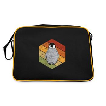 Pinguin - Retro Tasche - Schwarz/Gold - Hinten