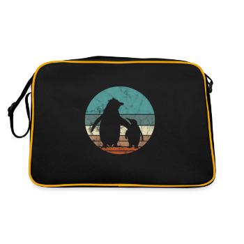 Pinguin - Retro Tasche - Schwarz/Gold - Hinten