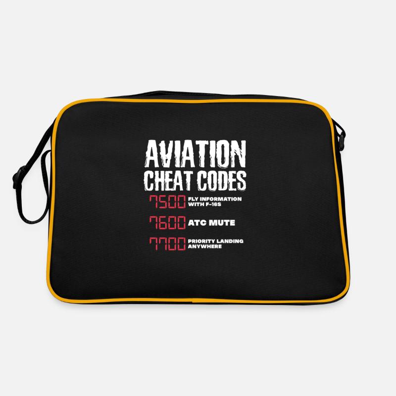 Pilot Flugzeug Fliegen Flieger Geschenk - Retro Tasche - Schwarz/Gold