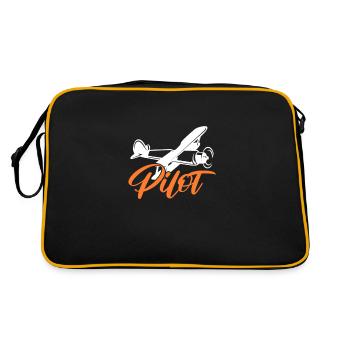 Cadeau Pilot Airplane Flying Flyer - Sac Retro - noir/or - Dos