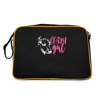 Kuh - Retro Tasche - Schwarz/Gold - Hinten