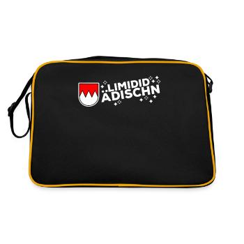 Franken Fränkisch Frankenland Limidid Ädischn - Retro Tasche - Schwarz/Gold - Hinten